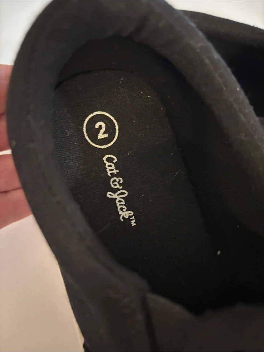 Cat & Jack Black Canvas Slip-On Sneakers with White Soles